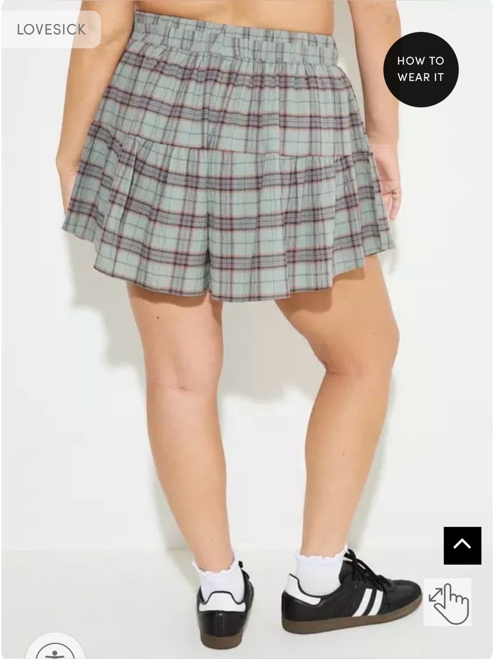 Torrid LoveSick Swingy Tiered Skort, Greenleaf Plaid, Size 2 (2X 18-20), NWT - Picture 3 of 7